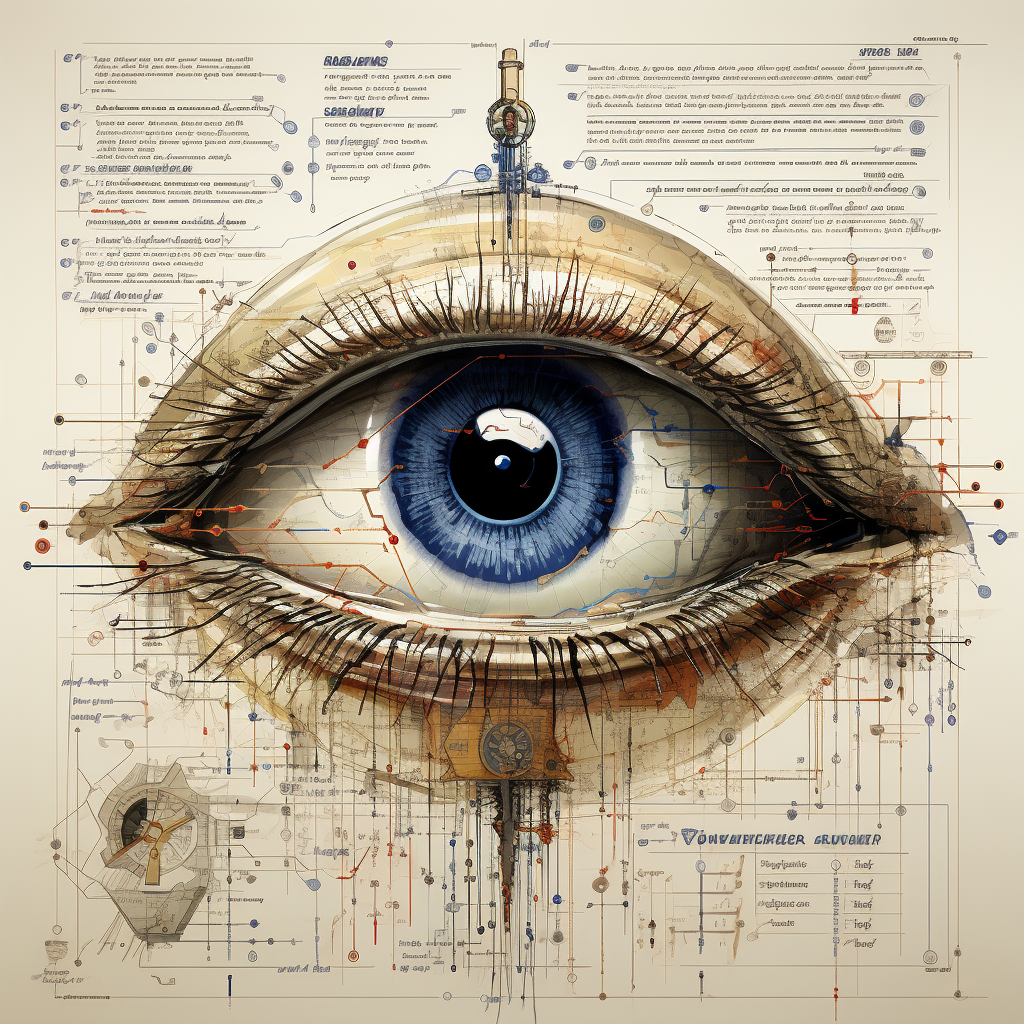 Medical eye chart with drawing data