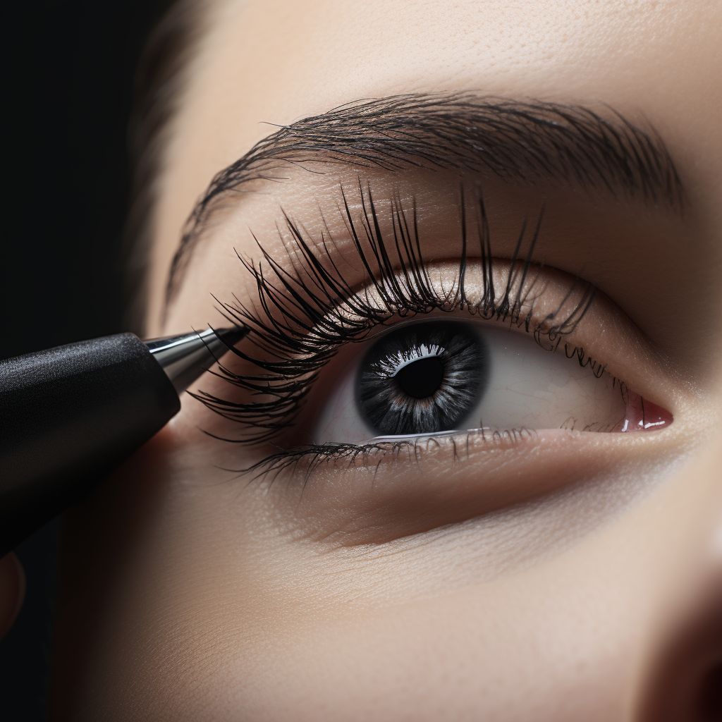 Eyelash enhancement artist client