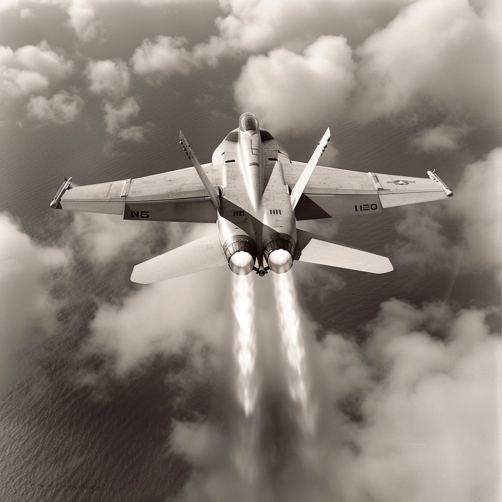 F-18 Fighter Jet with Afterburners