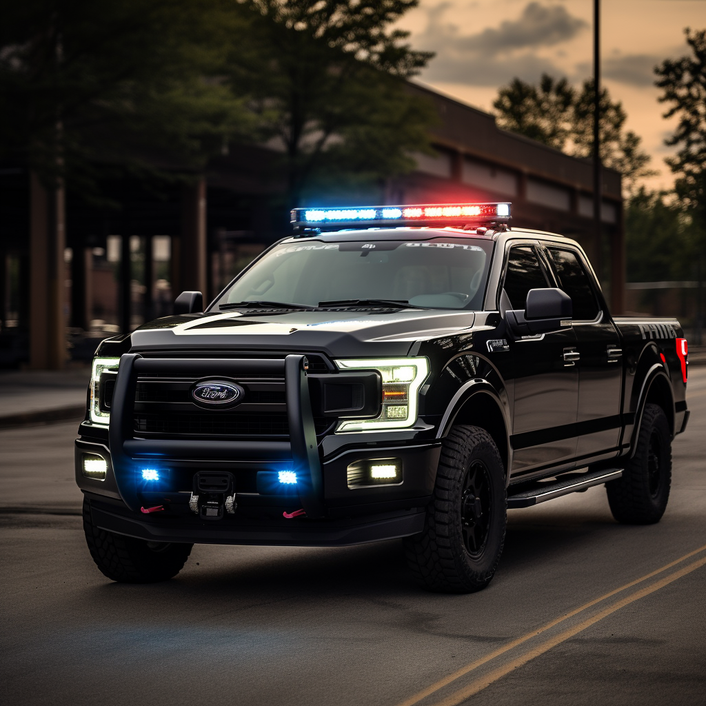 F150 police truck in action