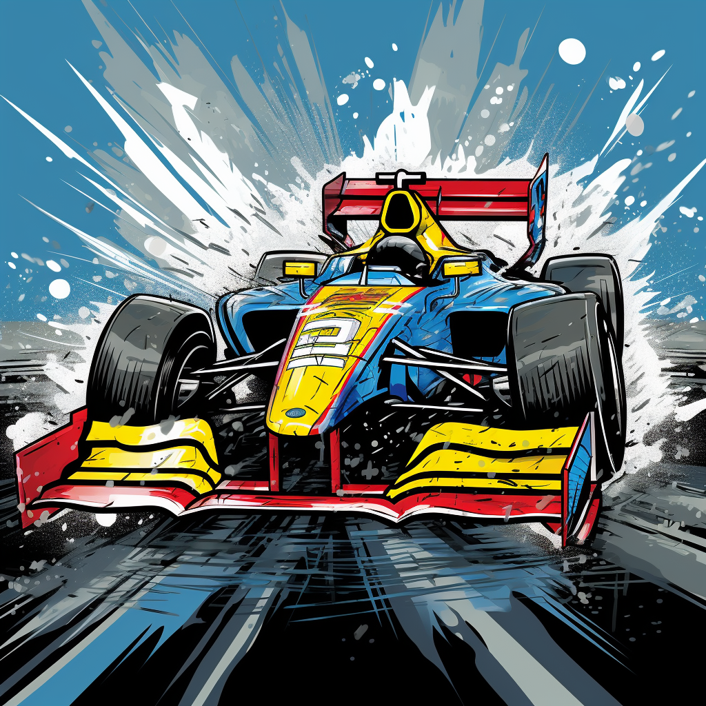 Cool F1 car comic vector design shirt