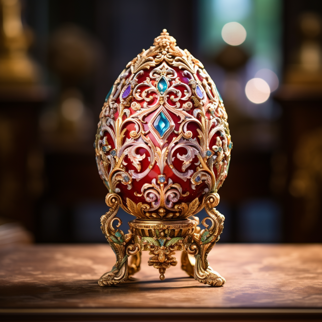 Close-up of a Precious Fabergé Egg