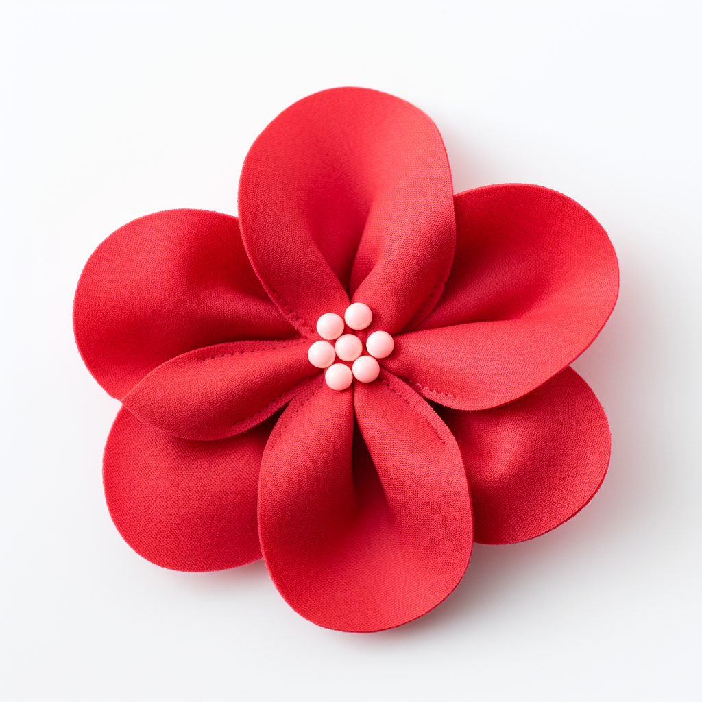 Pale Red Fabric Flower with Cog