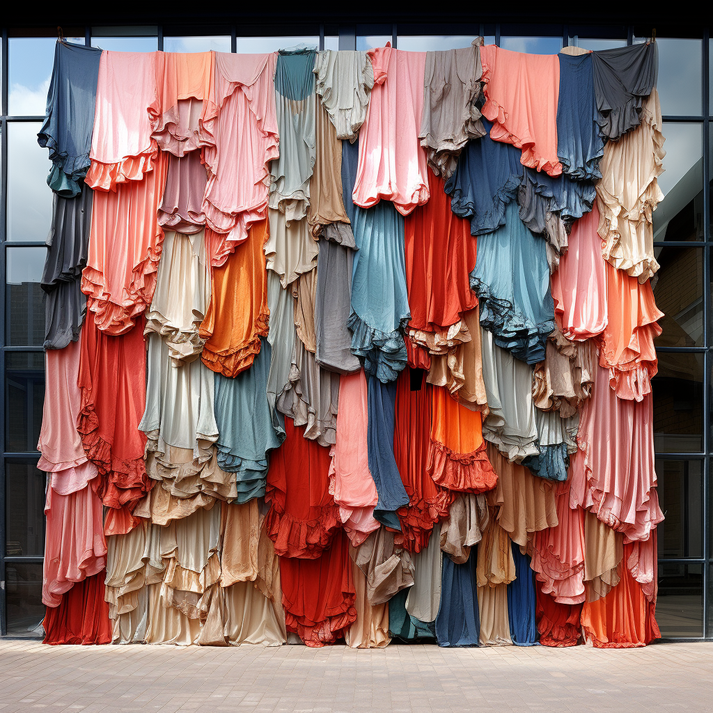 Facade architecture with recycled fabric textiles