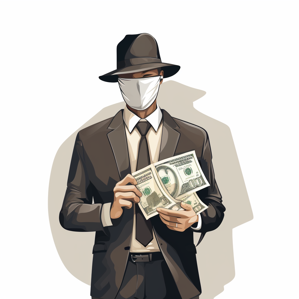 Faceless investor holding banknotes vector illustration