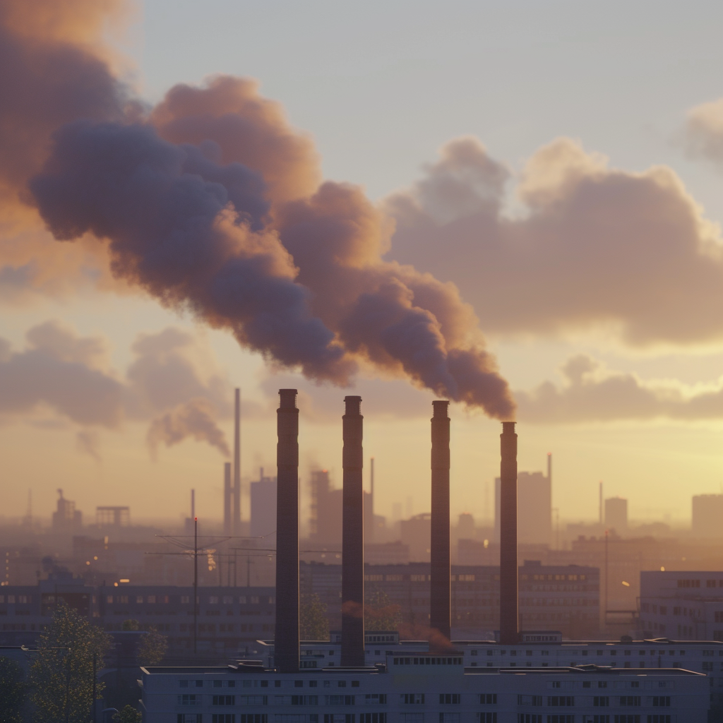 Factory Fumes Emitting Chimneys