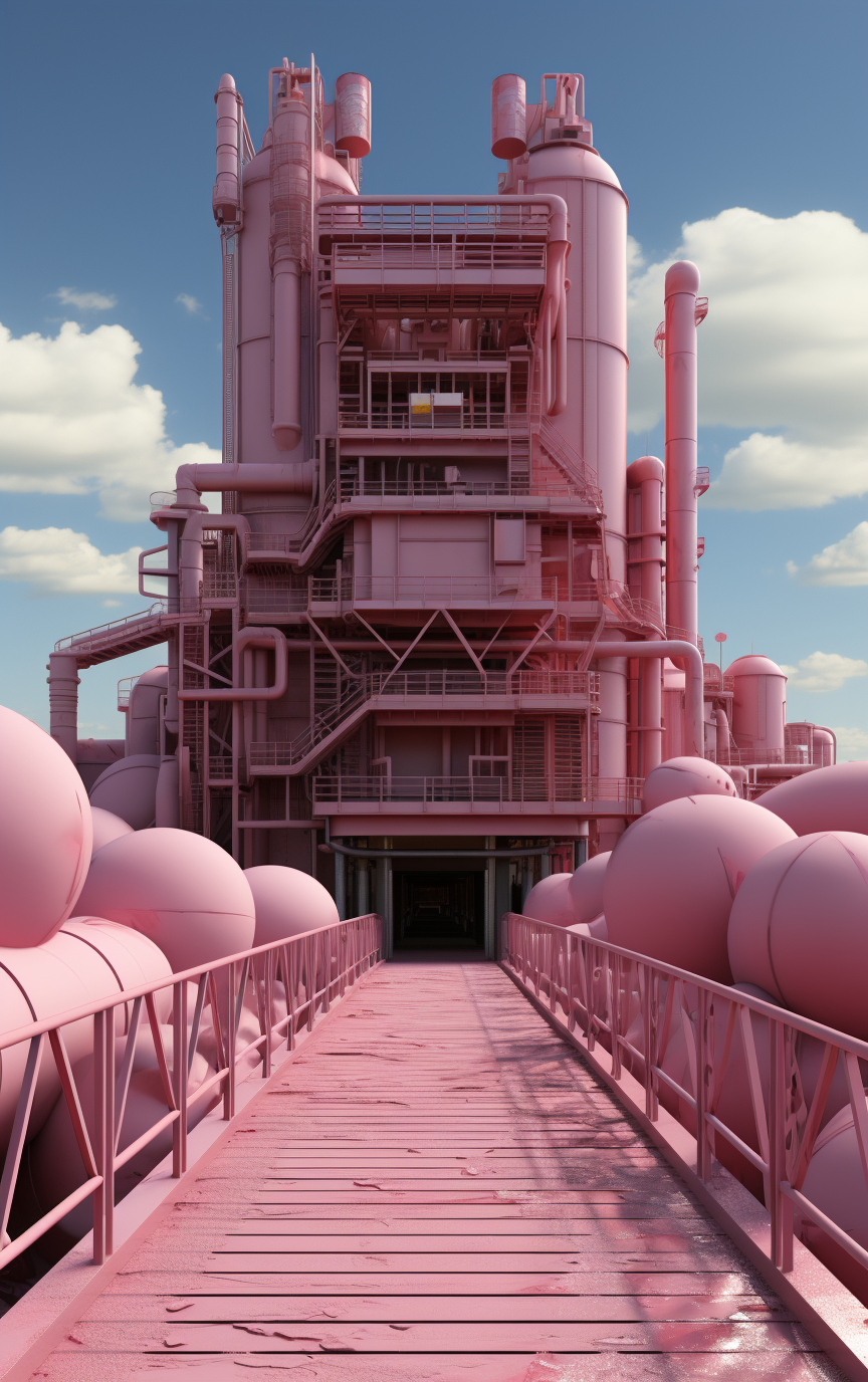 Isolated image of big factory gates