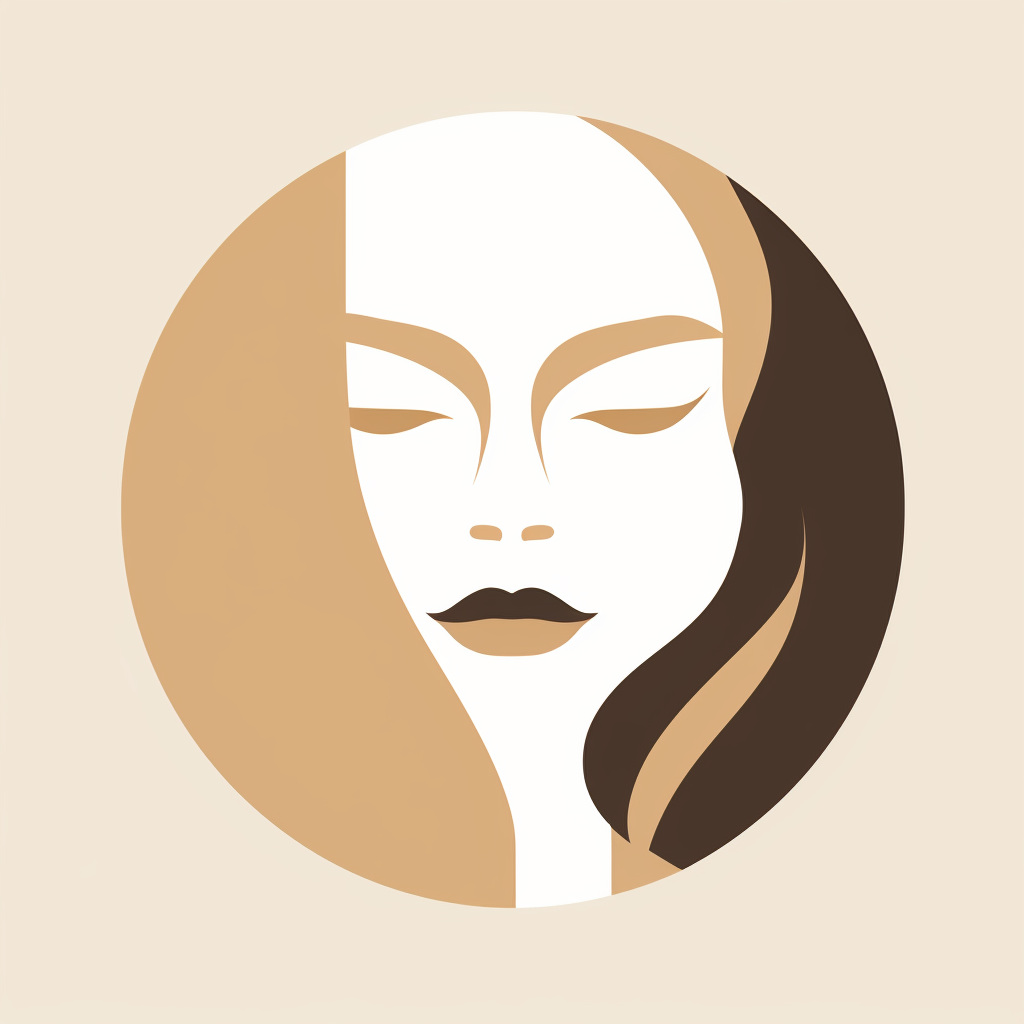 Faded women face in minimal design