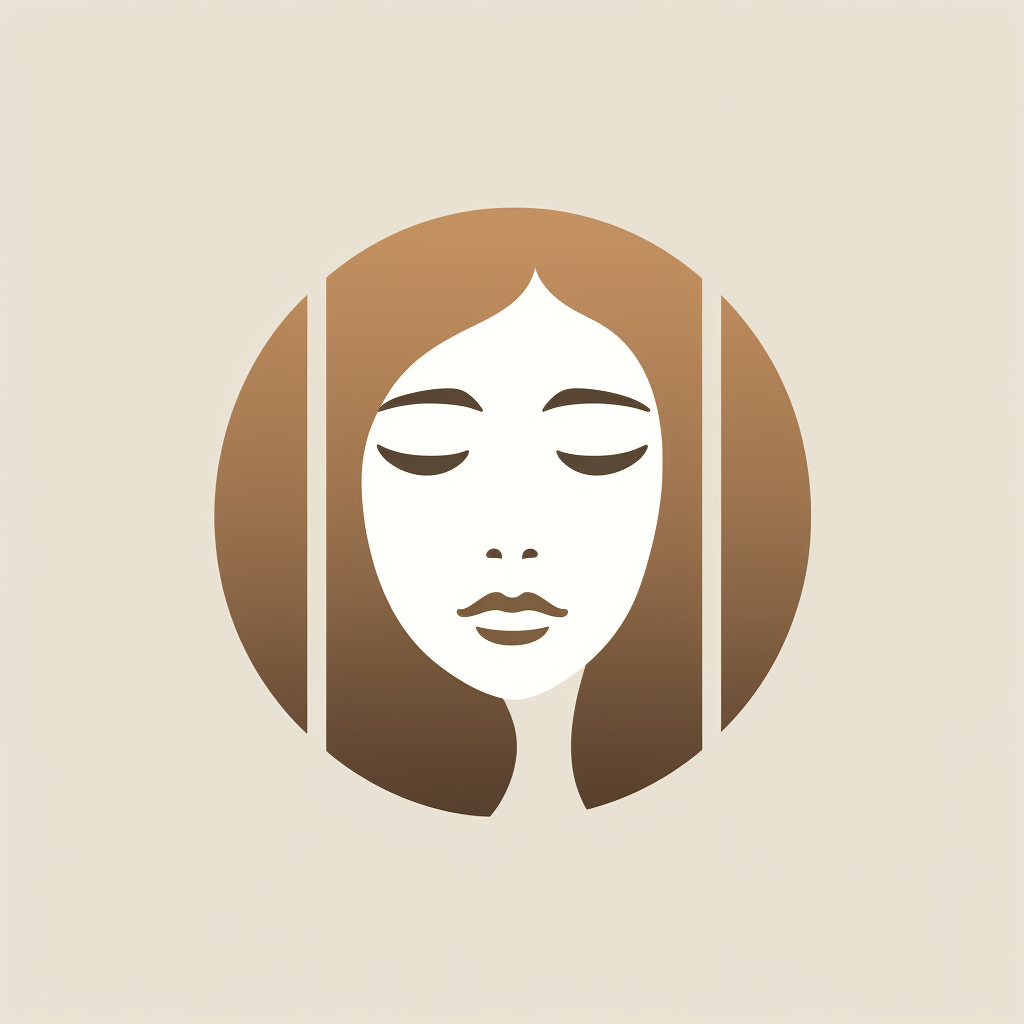 Minimalistic logo of faded women face