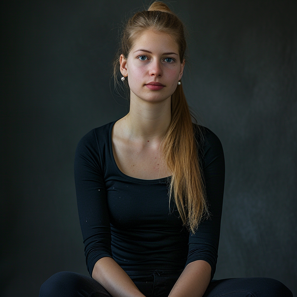 German woman studio portrait