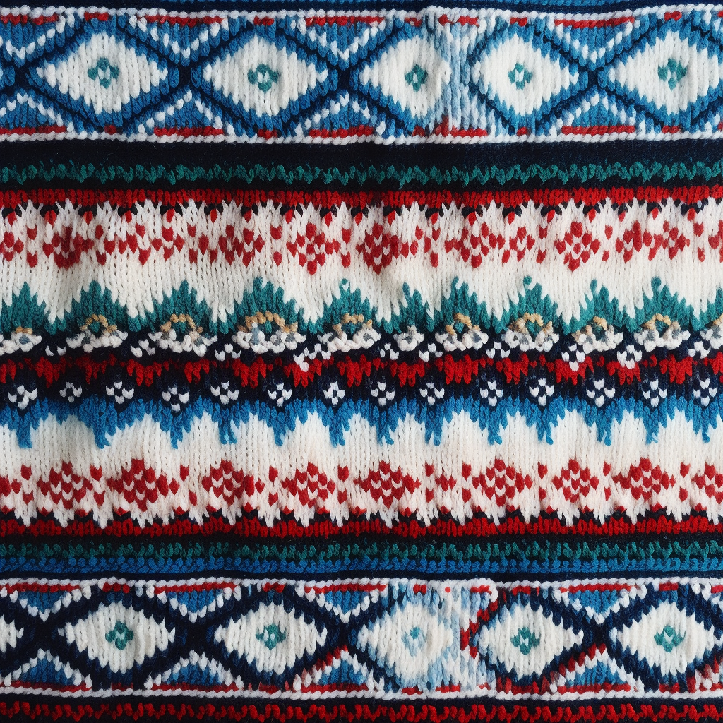 Colorful fair isle mountain pattern design