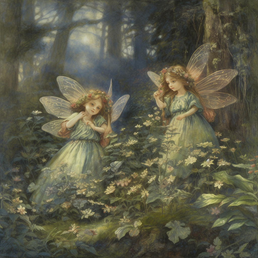 Beautiful fairy in enchanted woodland