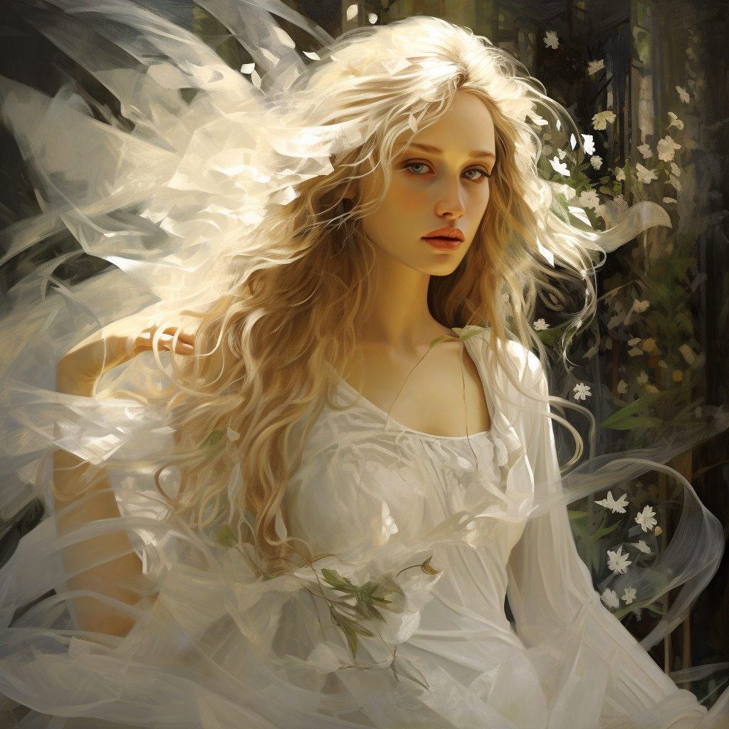 Fairy lady with long blonde hair