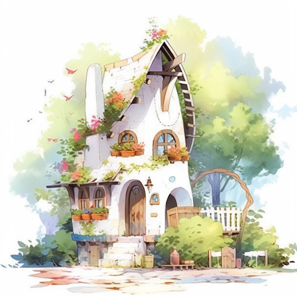 Small fairy tale house drawing