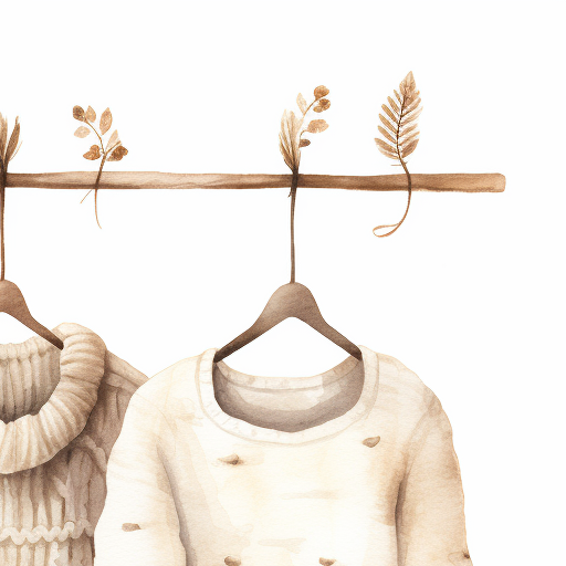 Watercolor illustration of fall knitting sweaters