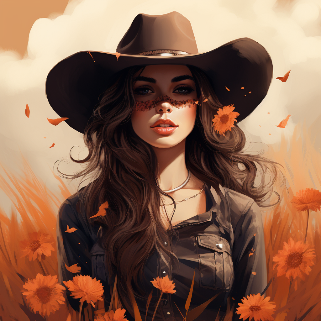 Fall Themed Cowgirl T-Shirt Design Mockup on 2Moons.ai