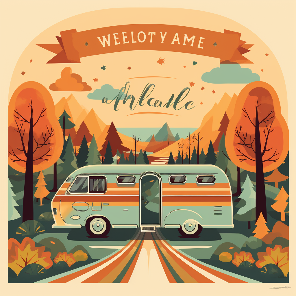 Vintage fall autumn welcome flag template