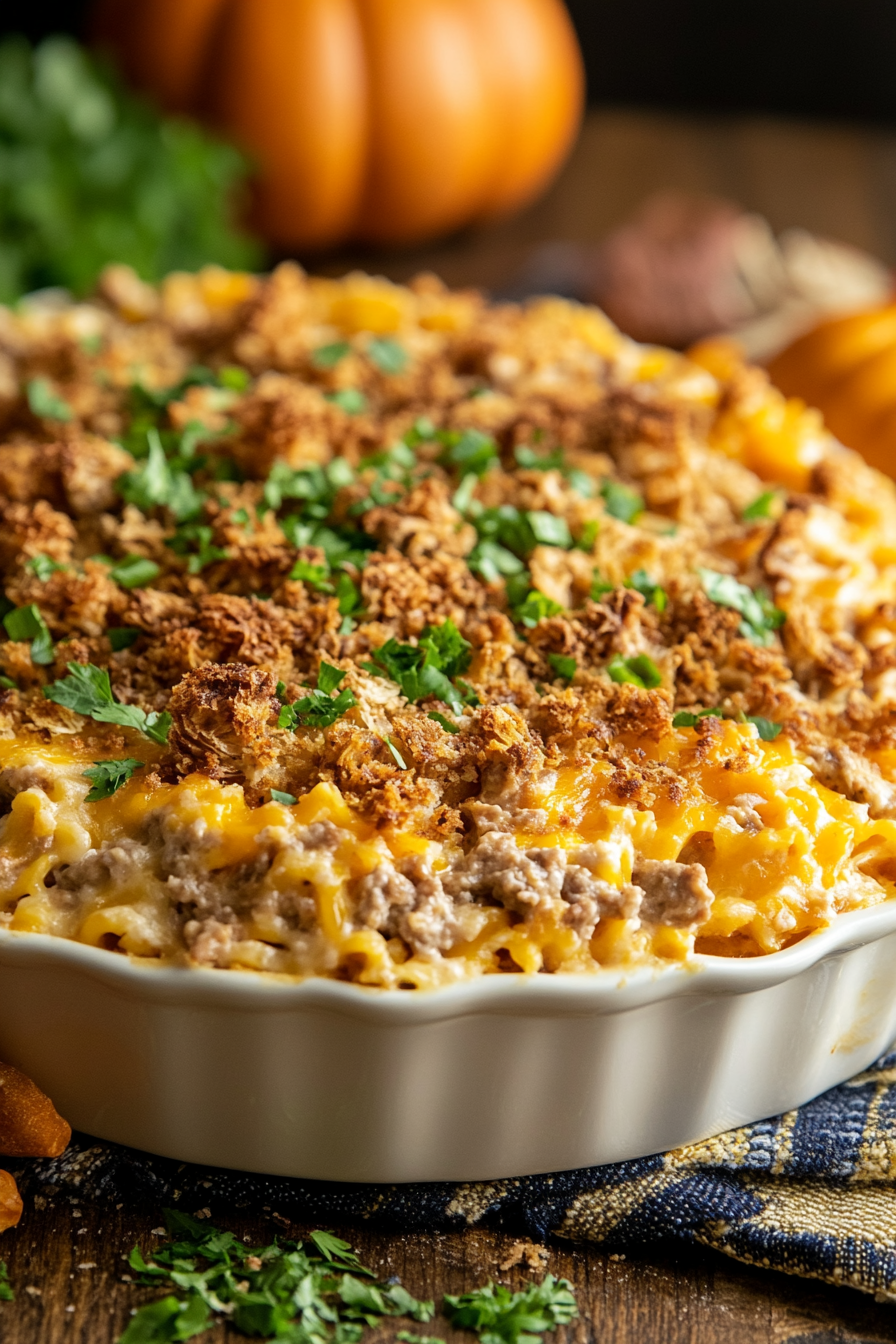 Fall Casserole Recipe Background Image