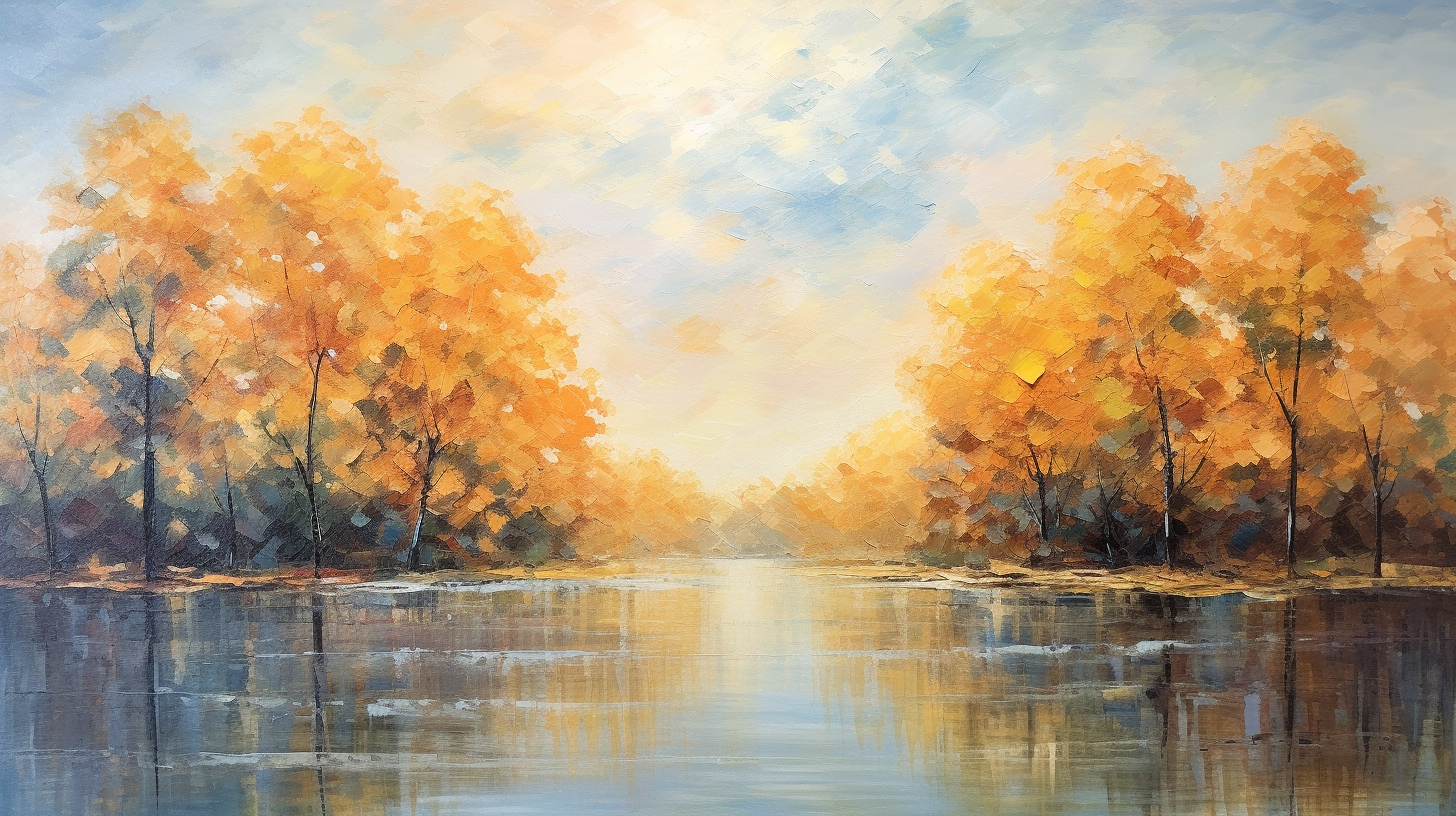 Serene fall landscape painting