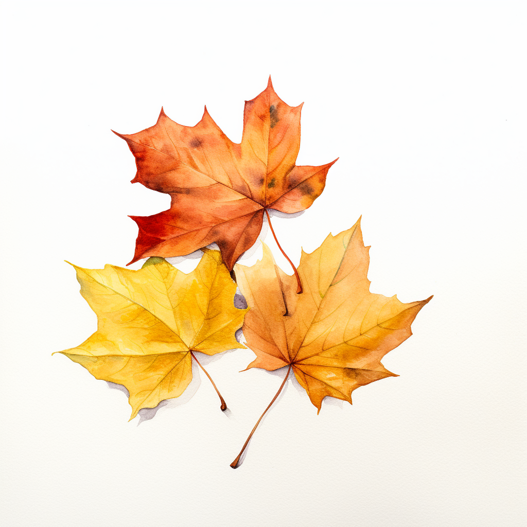 Colorful fall leaves on white