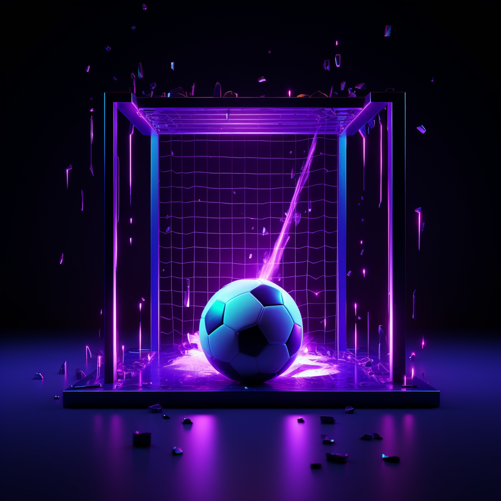 Neon purple fallen goal icon