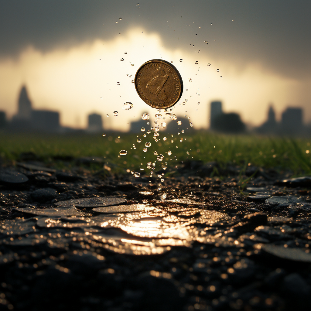 Coin falling, depicting the power of coincidence