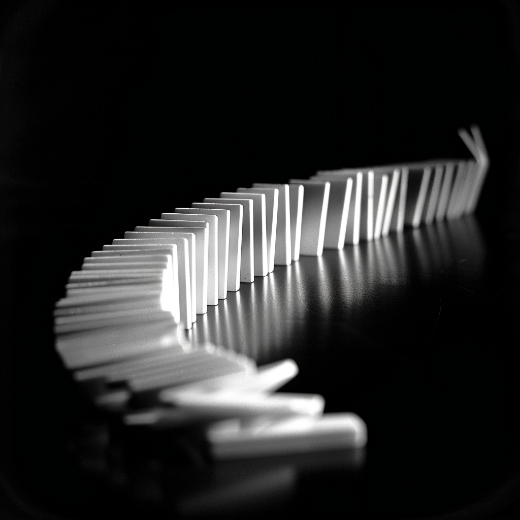 falling dominoes motion sequence