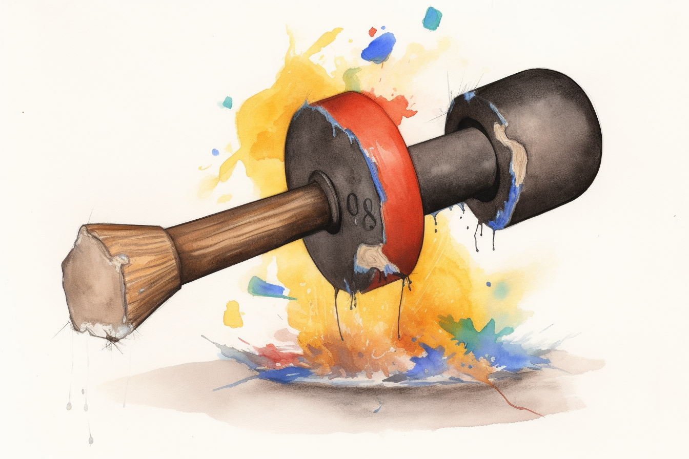 Illustration of gavel smashing Google logo