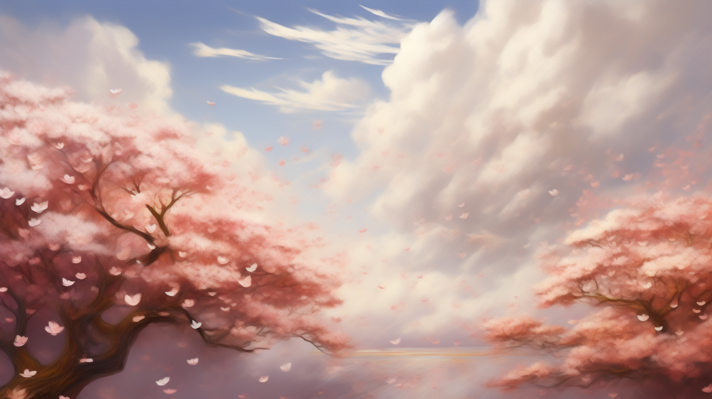 Sky falling petals wind cloud