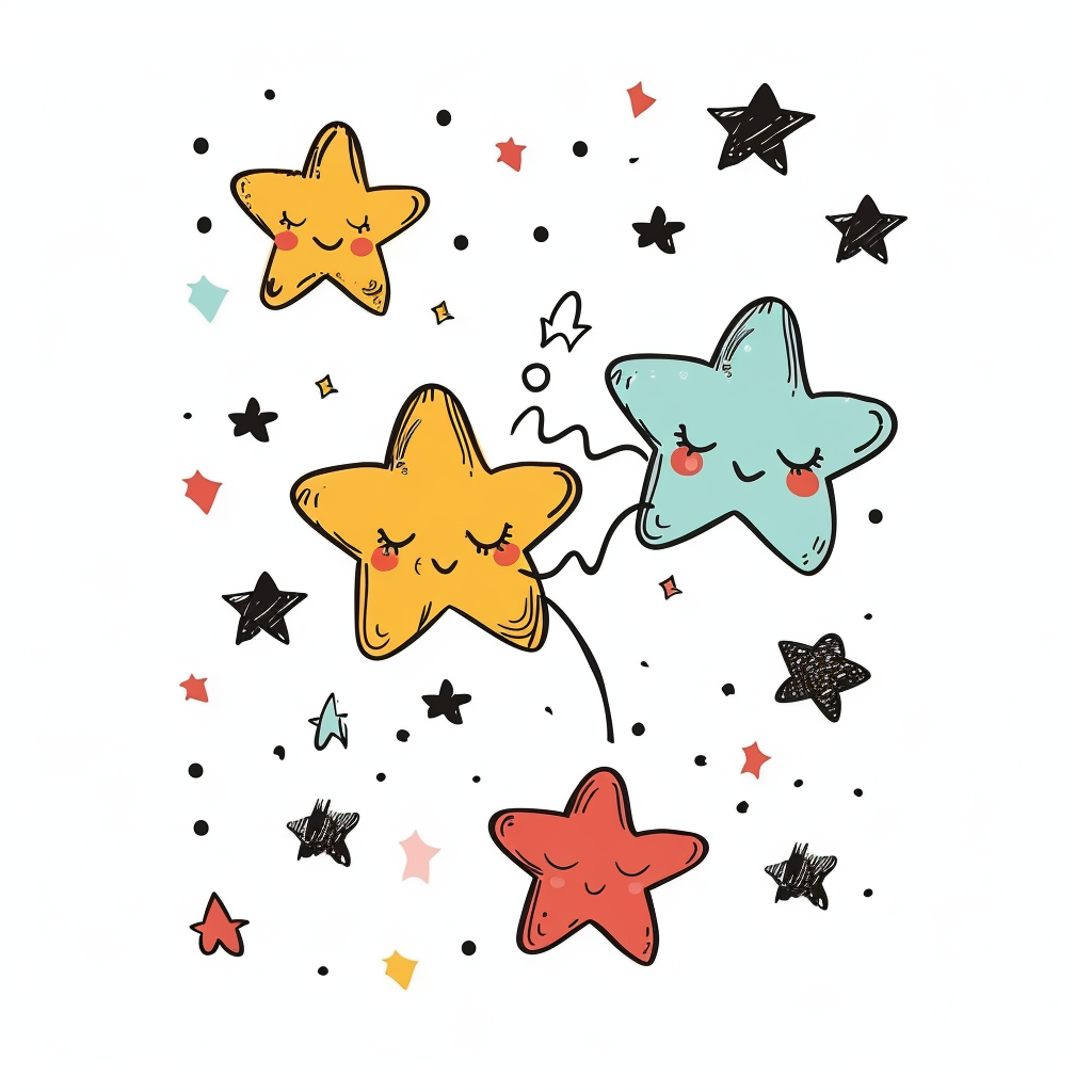 Falling Star Kisses Love Sticker