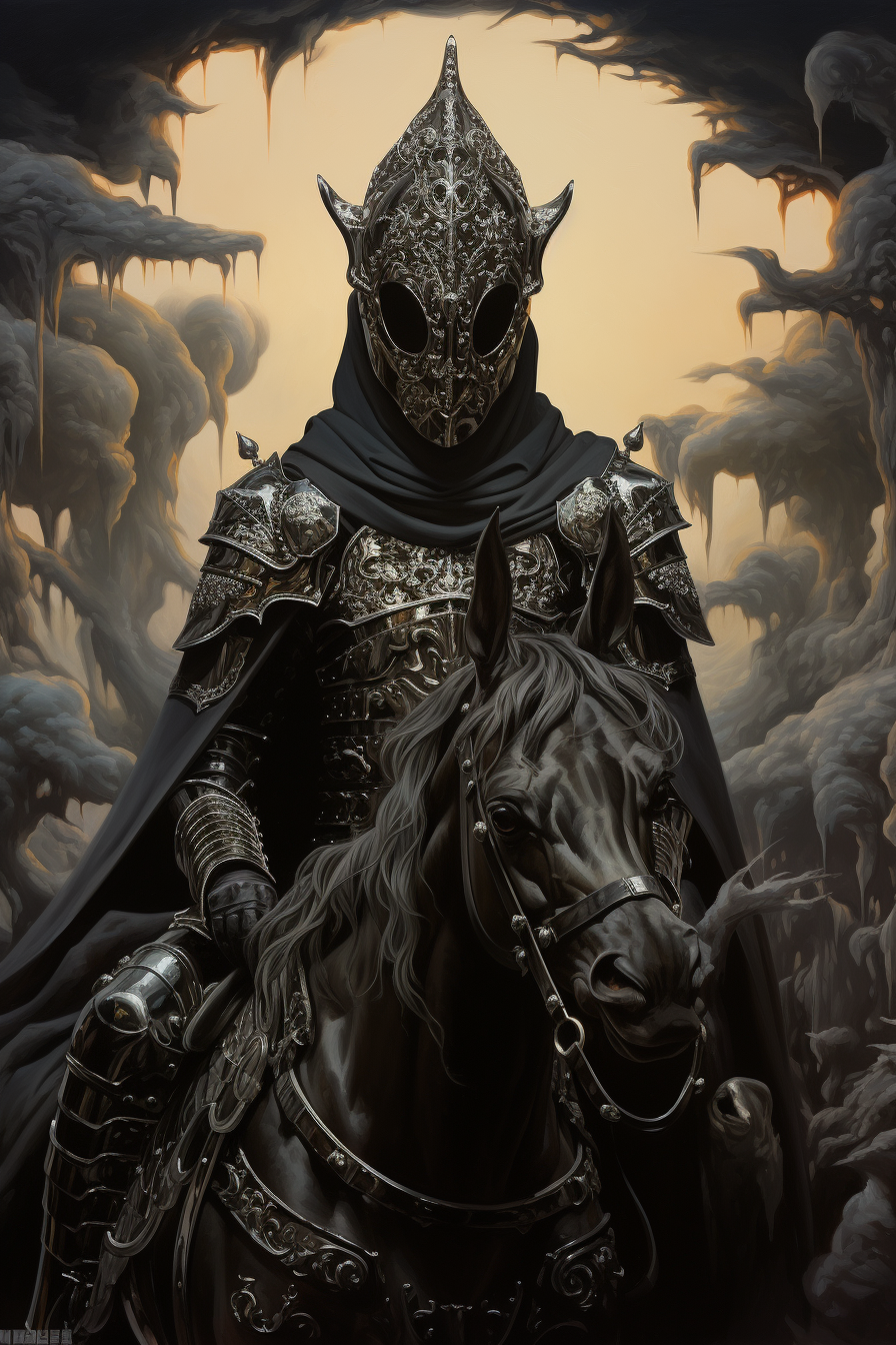 Ornate knight in a grimdark battle