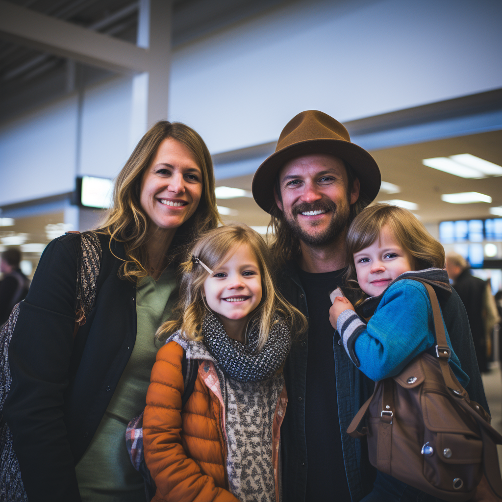 Family traveling for Thanksgiving celebration