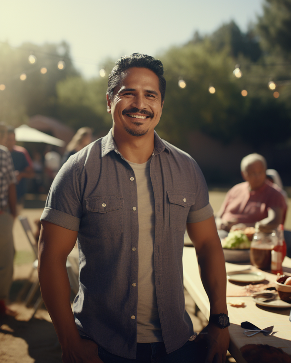 Actor Michael Pena at Family BBQ