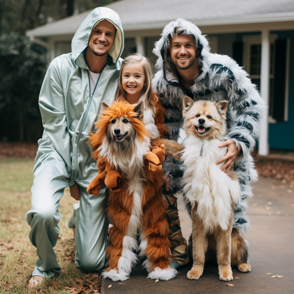 Family with Dog and Human as Pets