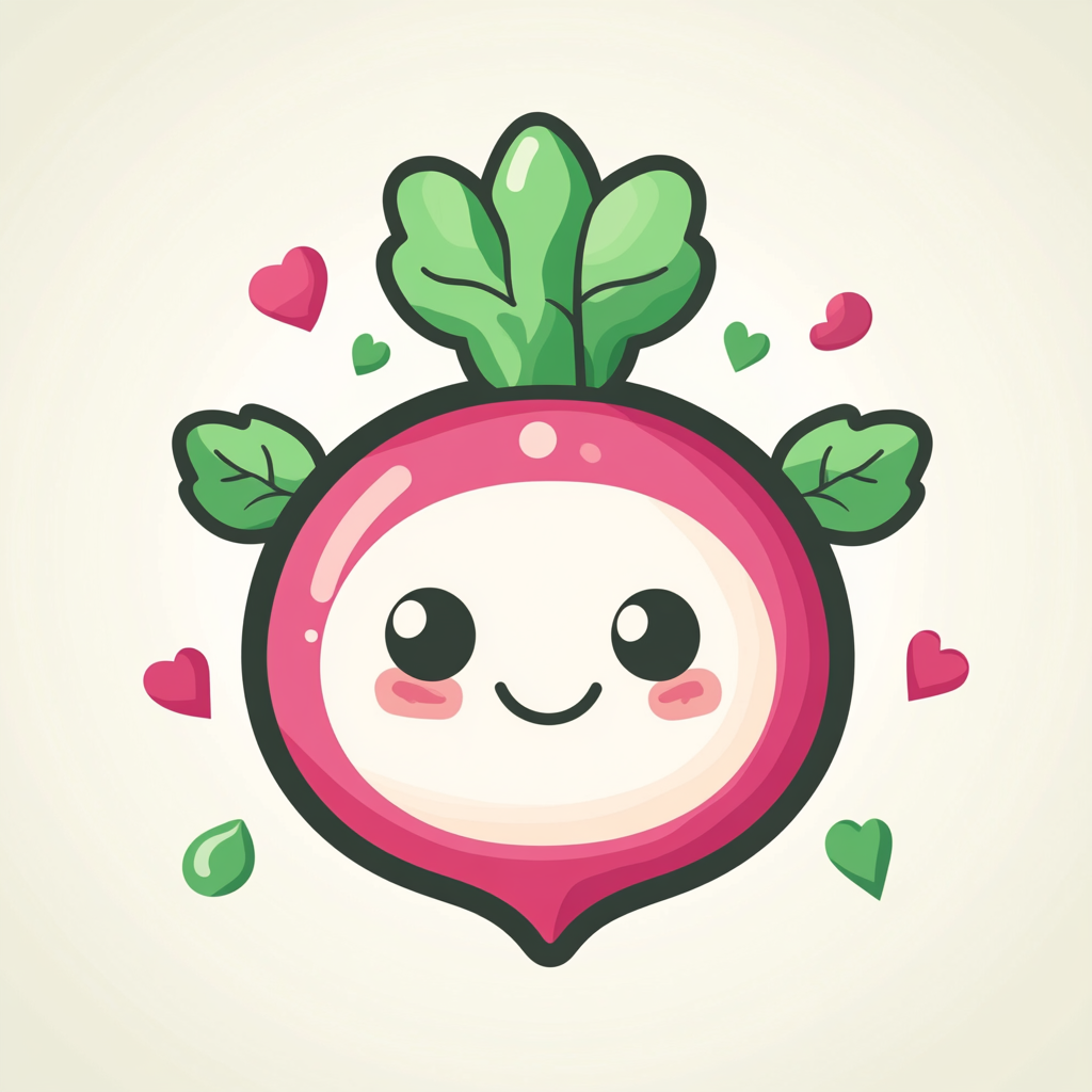 Cute Radish Family Farm Logo