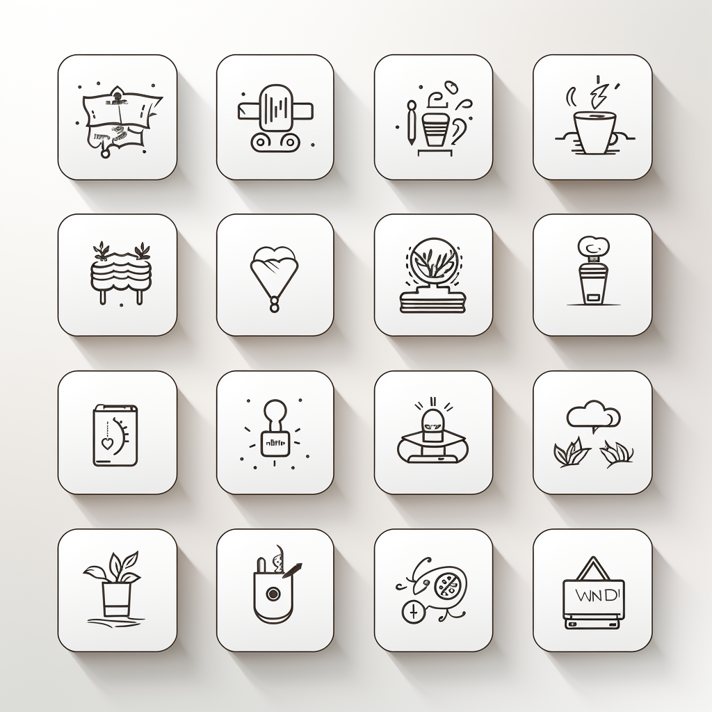 Outline icons of family and house