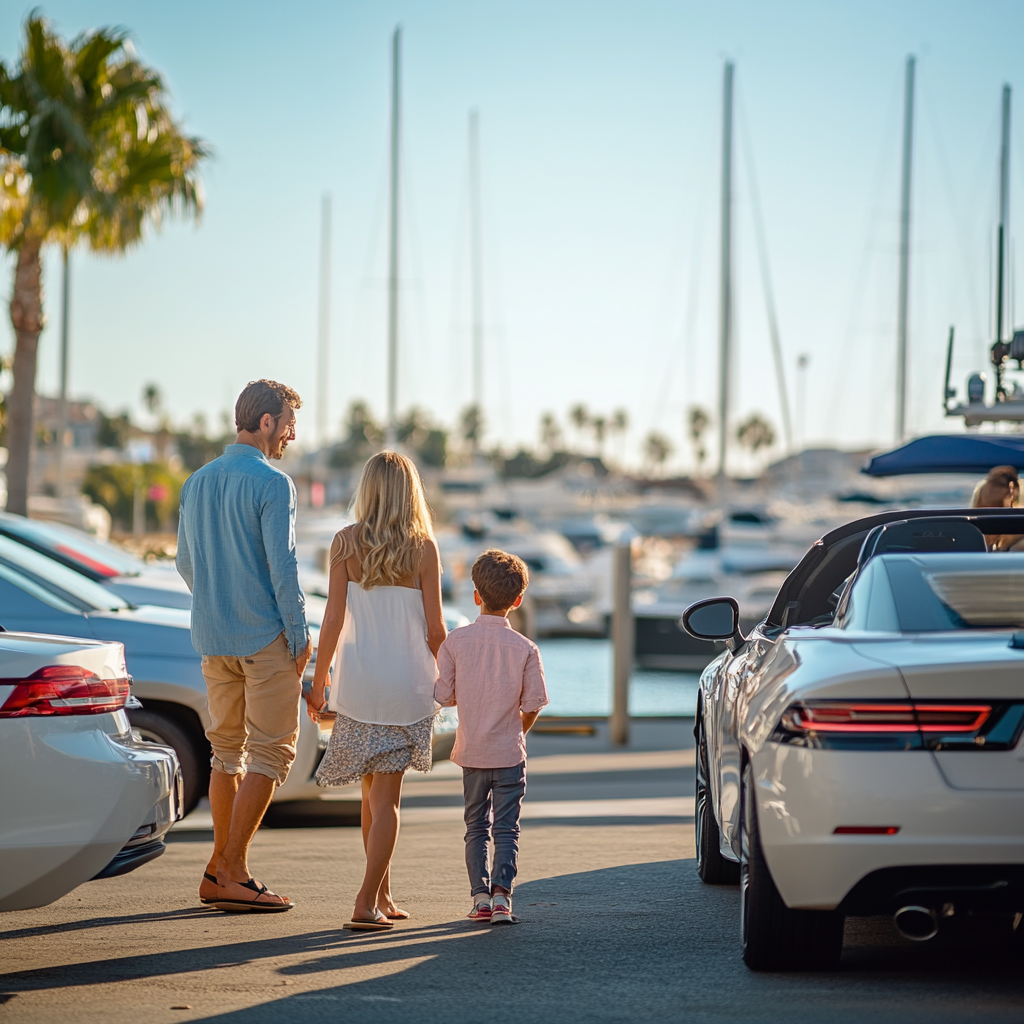 Family at Marina in California