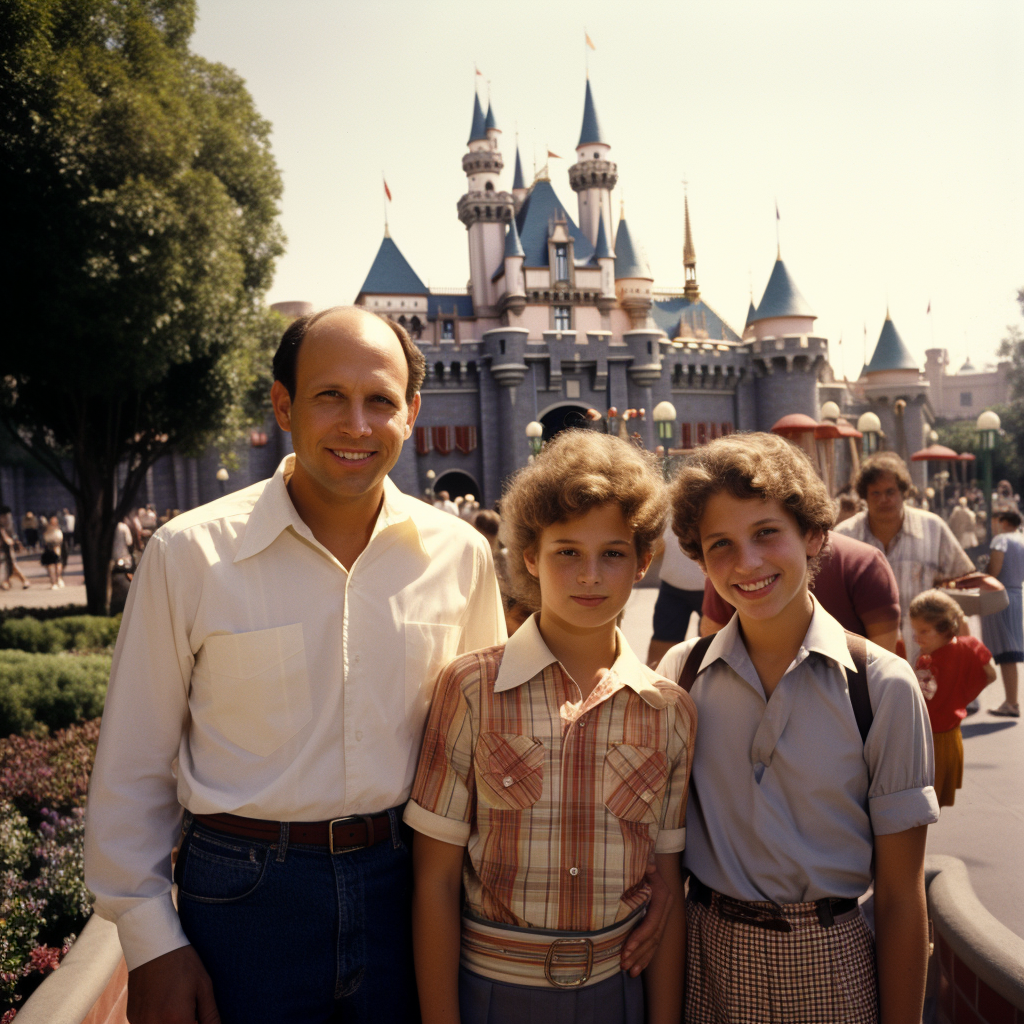 Family meeting Michael Eisner at Disneyland