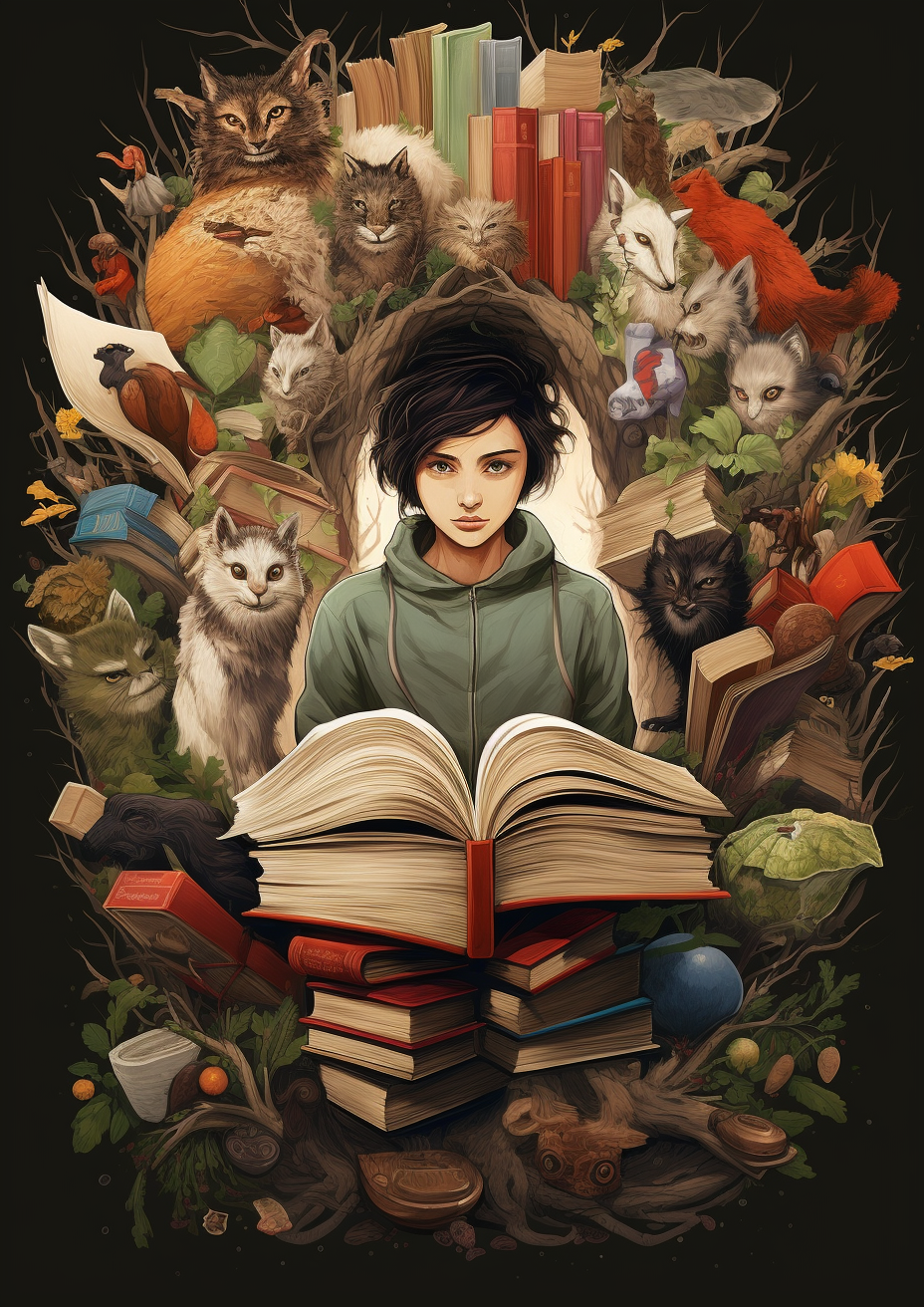 Artistic Illustration of Famous Book Characters