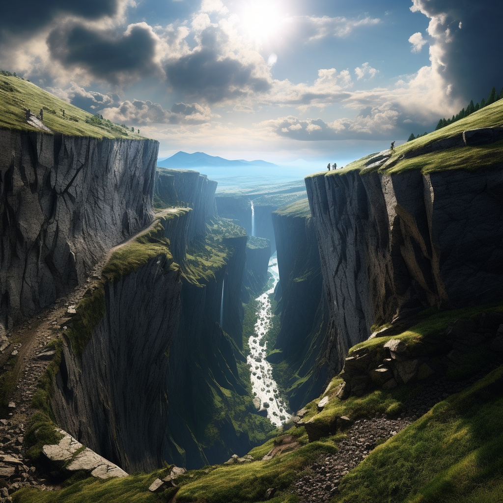 Spectacular surreal 3D landscape of famous cliffs