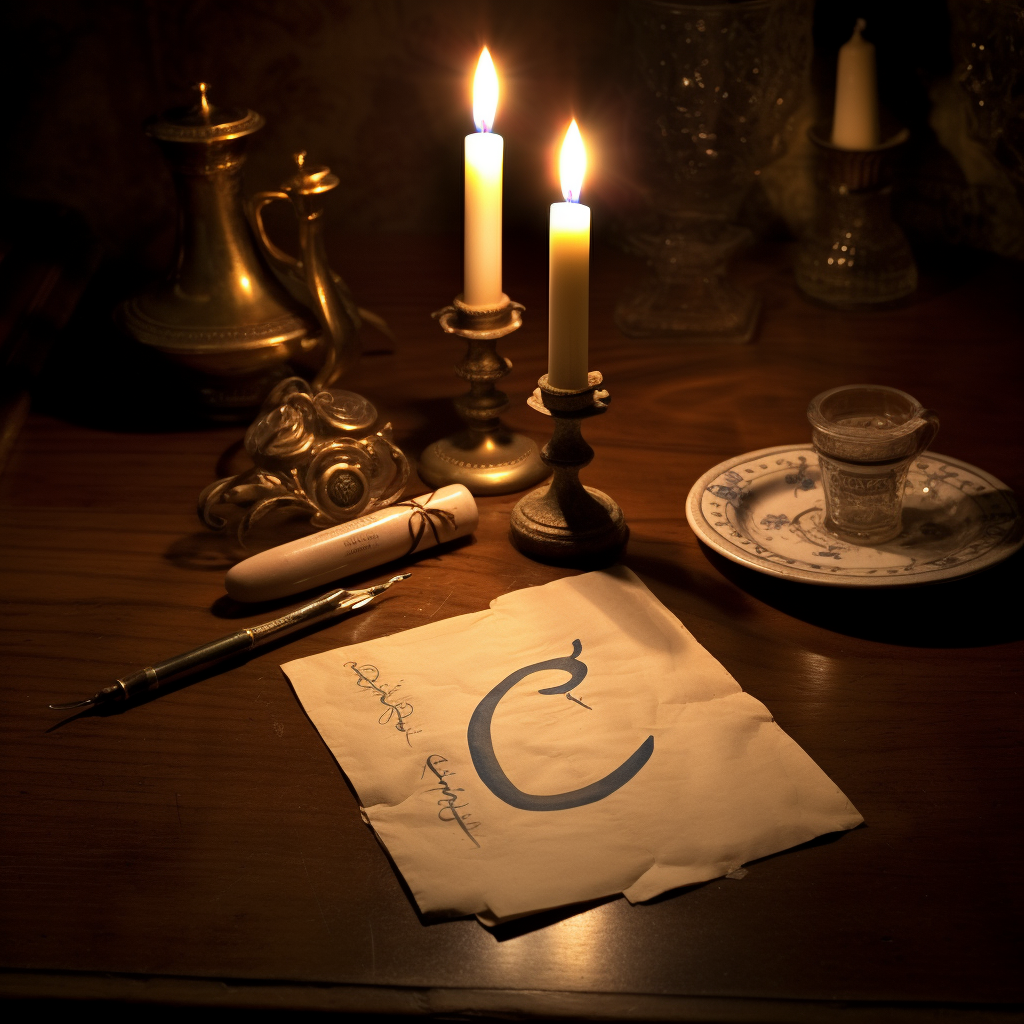 Fancy candlelight letter CS design