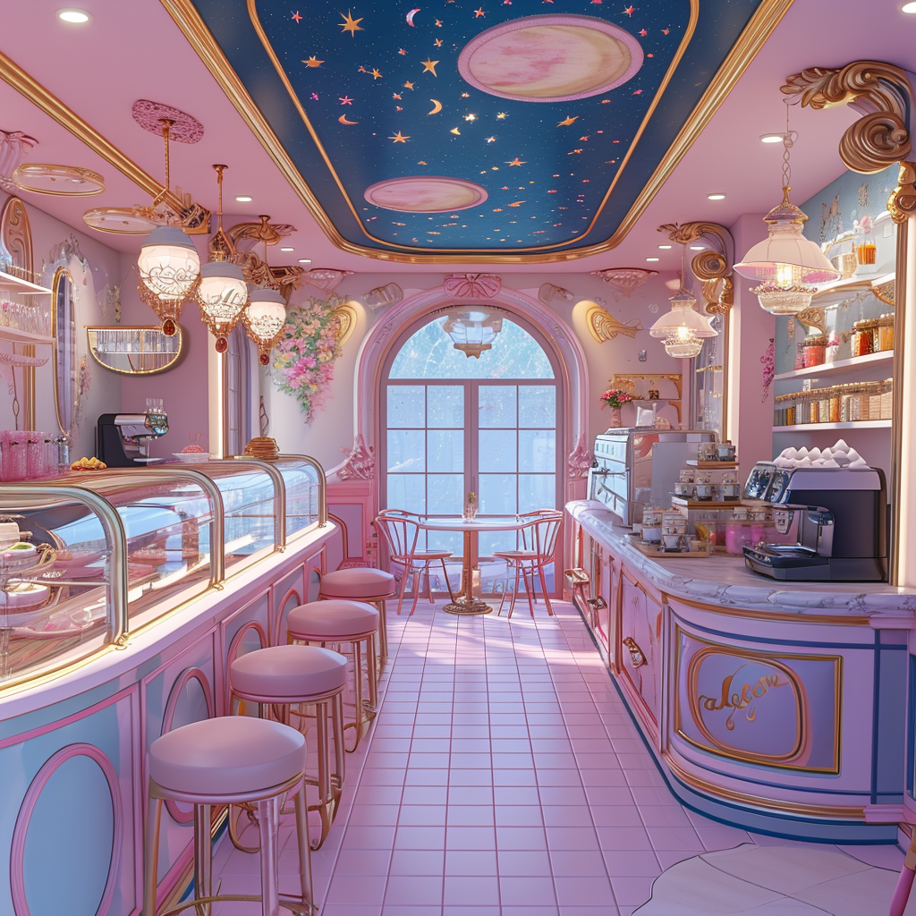 Bright Sailor Moon Inspired Coffee Shop