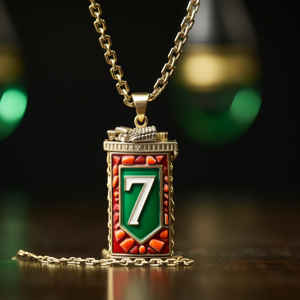 Stylish necklace with 7-Eleven branding