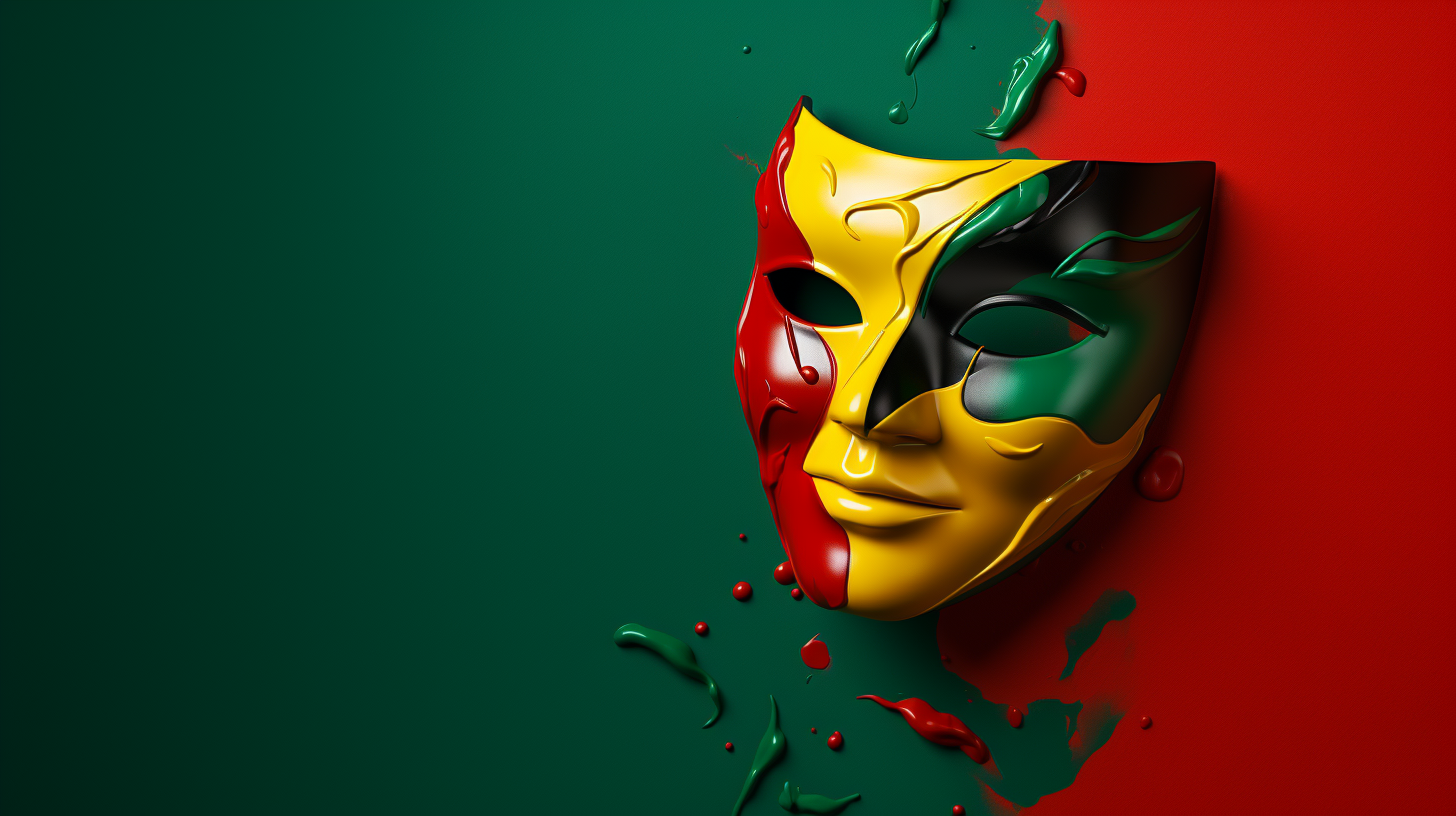 Vibrant colored modern theatre mask