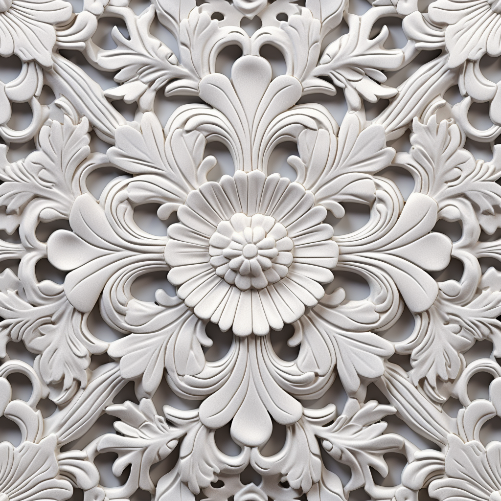 Decorative white wooden ceiling texture