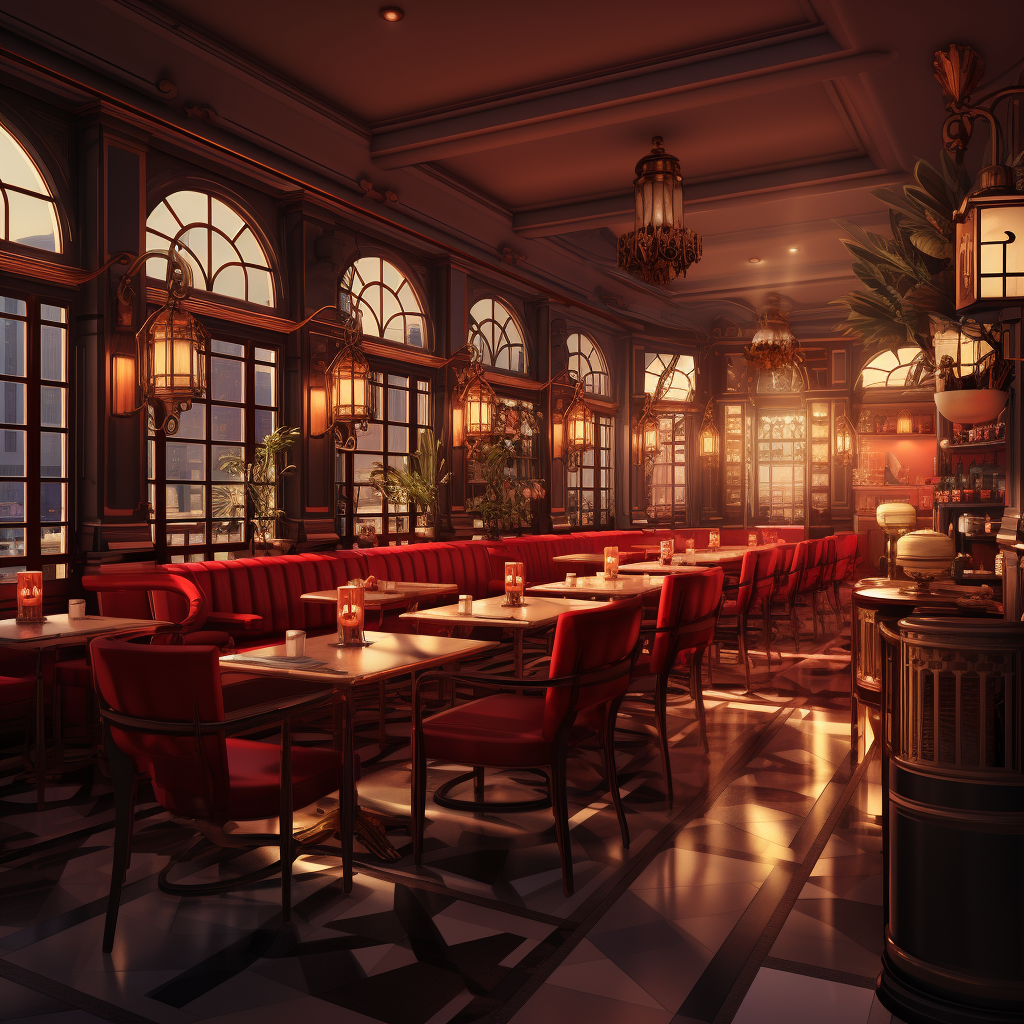 Elegant restaurant interior with exquisite cuisine