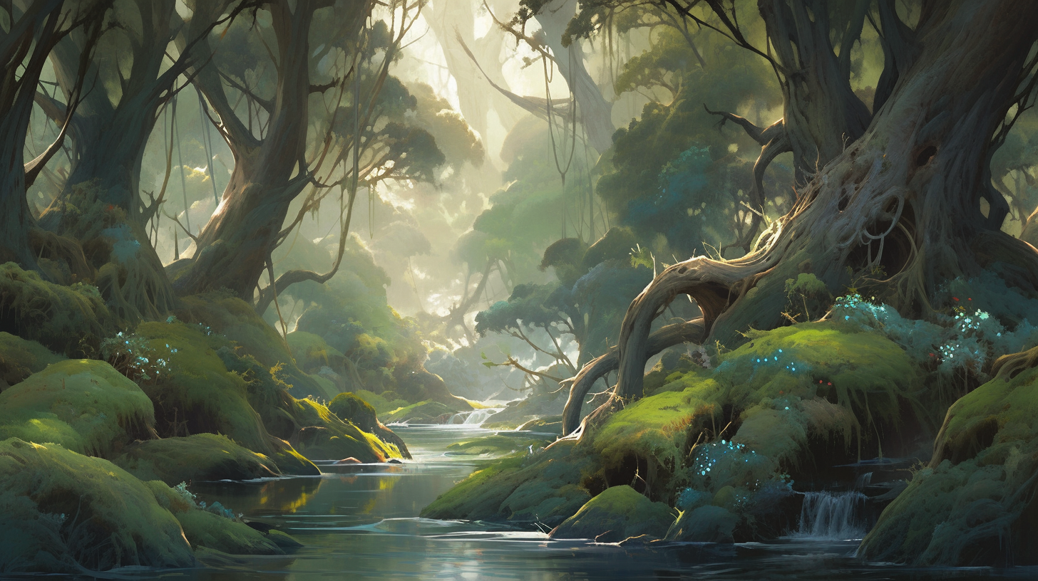 Illustration of majestic Fangorn Forest