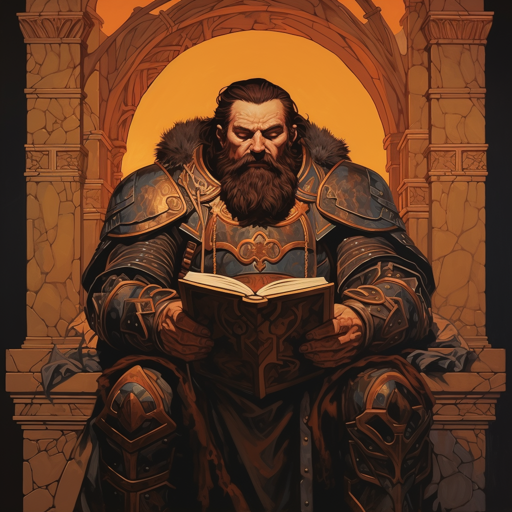 Stunning dwarf paladin art for fantasy book cover