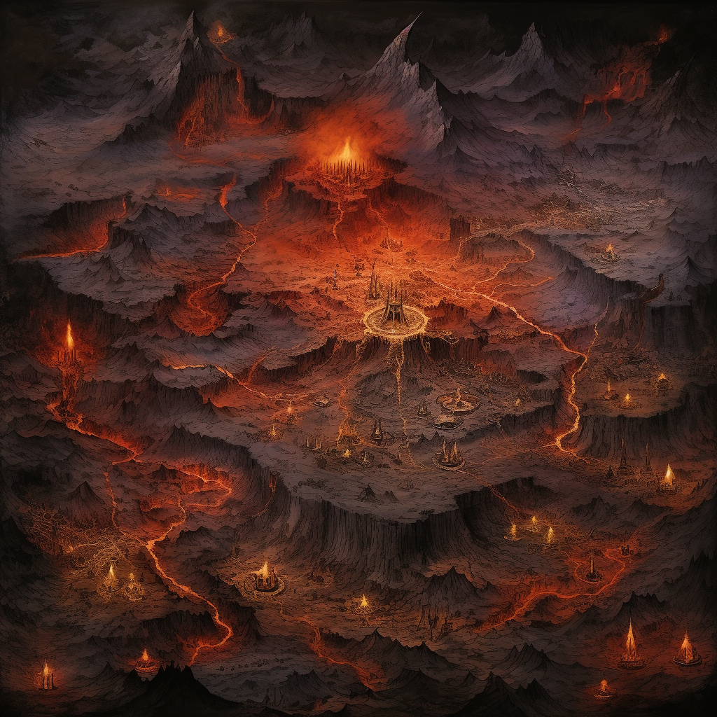 Detailed Fantasy Map of Hell