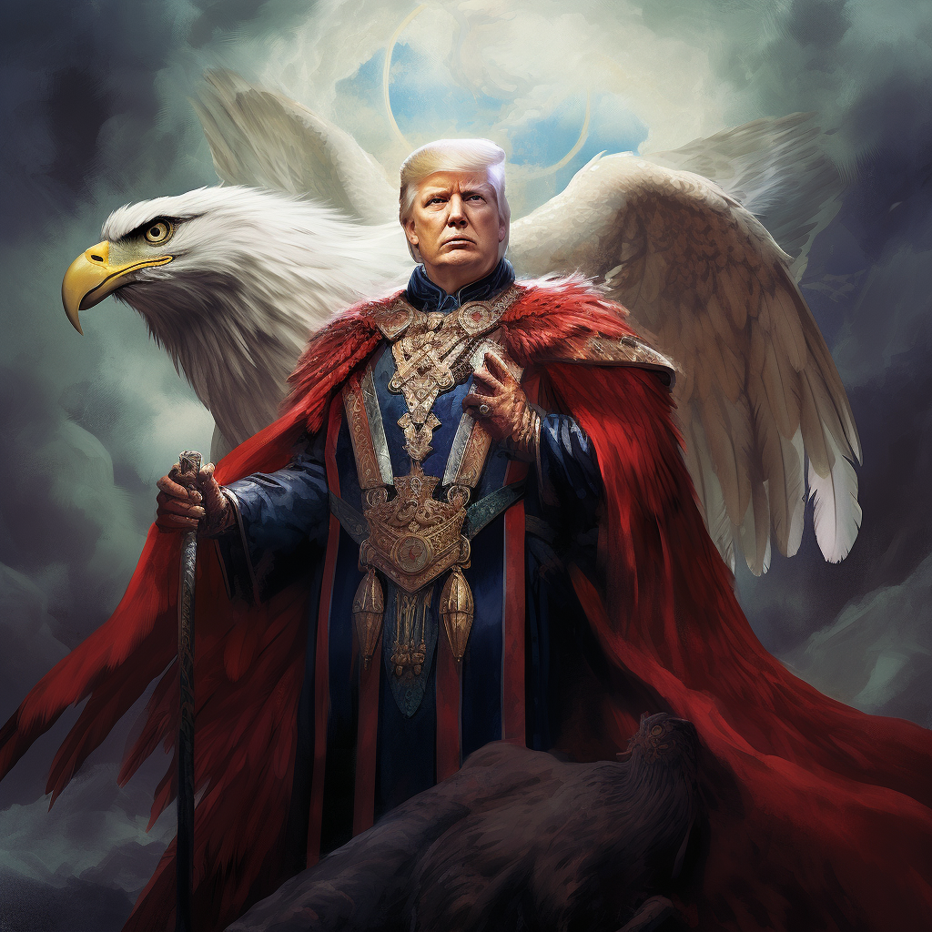 Donald Trump as Anthropomorphic Eagle in Fantasy Setting